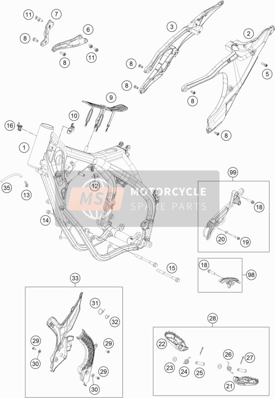 Husqvarna TC 125 2019 Rahmen für ein 2019 Husqvarna TC 125