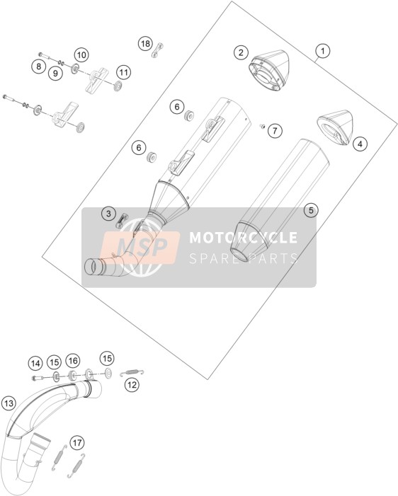 Husqvarna FC 250 2019 Sistema de escape para un 2019 Husqvarna FC 250