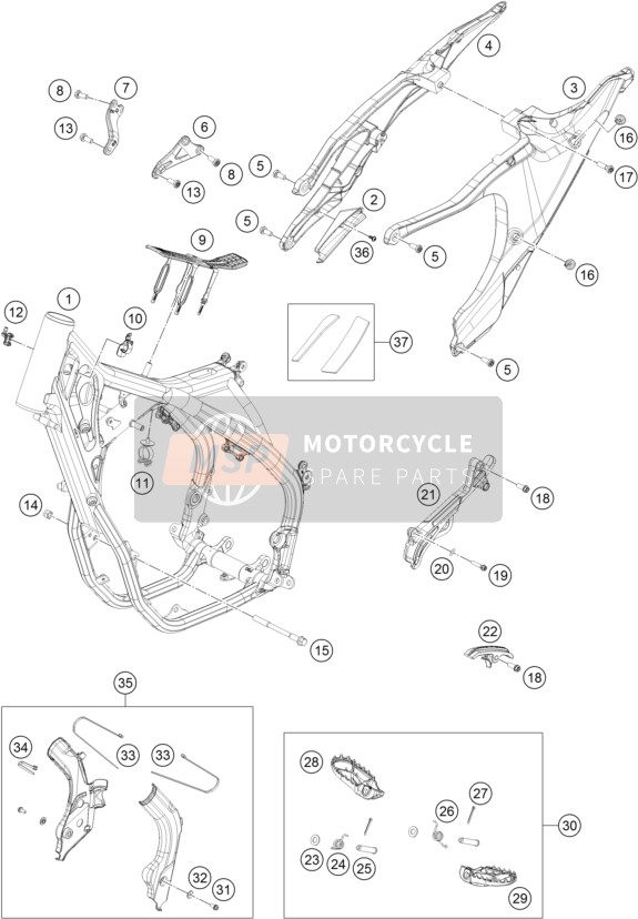 Husqvarna FC 350 2019 Telaio per un 2019 Husqvarna FC 350