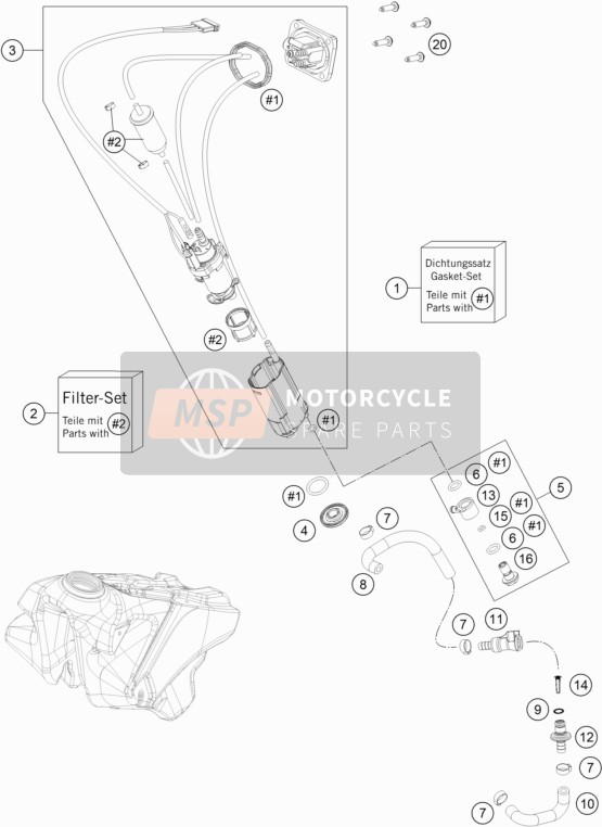 Husqvarna FC 350 2019 Pompe à carburant pour un 2019 Husqvarna FC 350