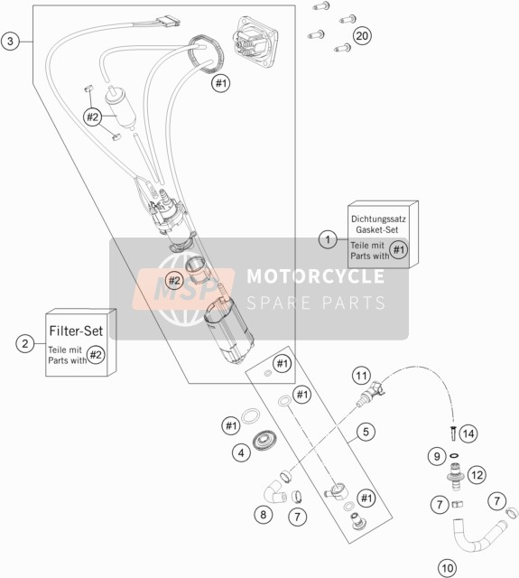 Husqvarna FX 350 2019 Benzine pomp voor een 2019 Husqvarna FX 350