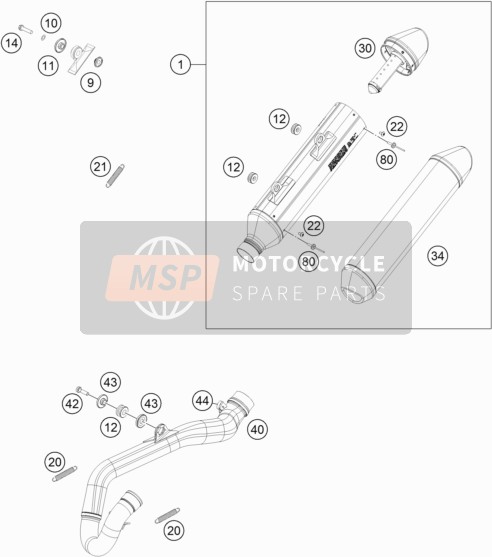 Husqvarna FE 350, United States 2019 Sistema de escape para un 2019 Husqvarna FE 350, United States