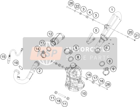 Husqvarna VITPILEN 401, Europe 2019 ABGASSYSTEM für ein 2019 Husqvarna VITPILEN 401, Europe