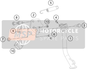 Husqvarna VITPILEN 401, Europe 2019 SEITENSTÄNDER/STÄNDER MITTE für ein 2019 Husqvarna VITPILEN 401, Europe