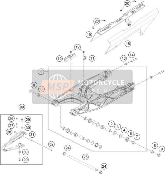 Husqvarna VITPILEN 401, United States 2019 Brazo oscilante para un 2019 Husqvarna VITPILEN 401, United States