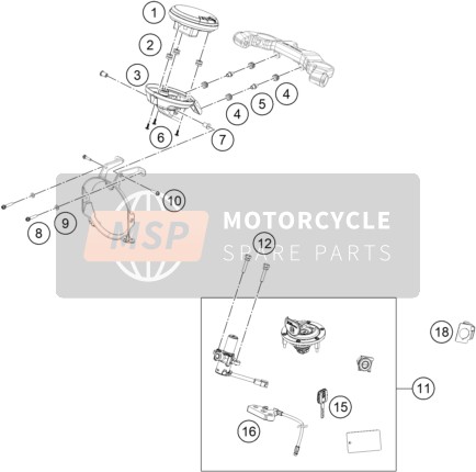 Husqvarna SVARTPILEN 401, United States 2019 Instrumentos / Sistema de bloqueo para un 2019 Husqvarna SVARTPILEN 401, United States