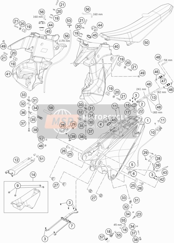 Husqvarna FR 450 Rally, Europe 2019 Tank, Seat for a 2019 Husqvarna FR 450 Rally, Europe