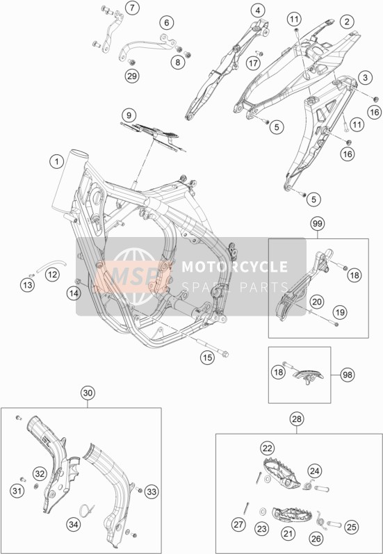 Husqvarna TE 300i, Europe 2019 Rahmen für ein 2019 Husqvarna TE 300i, Europe