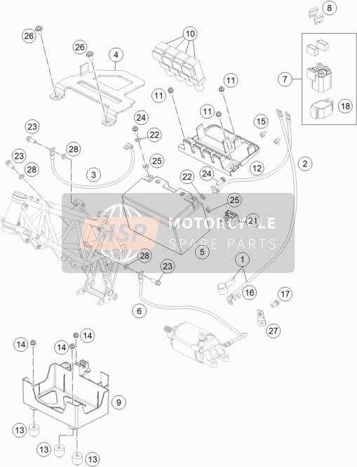 Husqvarna 701 ENDURO, United States 2019 Battery for a 2019 Husqvarna 701 ENDURO, United States