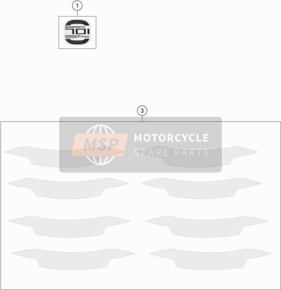 Husqvarna 701 Supermoto, United States 2019 Decal for a 2019 Husqvarna 701 Supermoto, United States