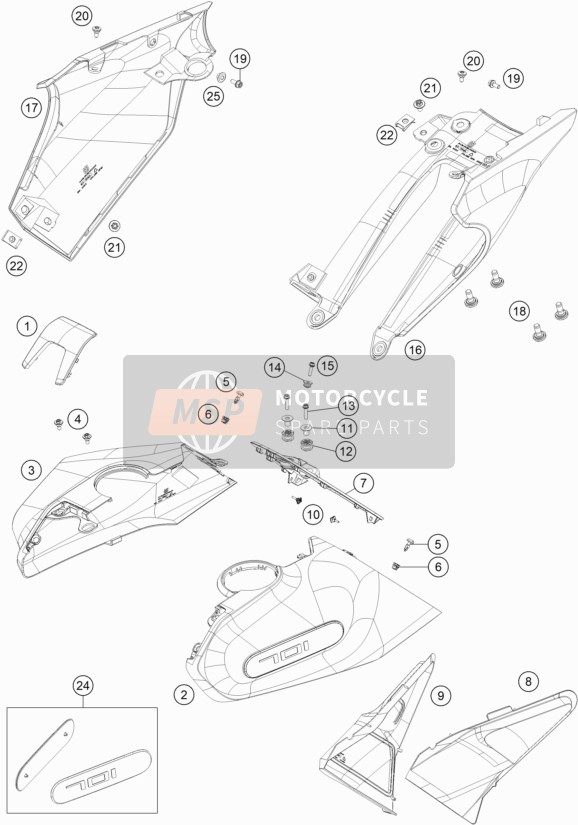 21008151033JAA, Benzinetank Spoiler Rechtsaf Cmpl., Husqvarna, 0