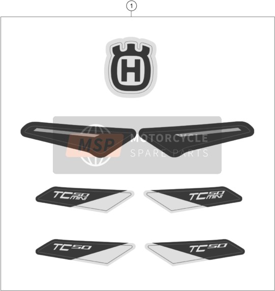 Husqvarna TC 50 MINI 2021 Decal for a 2021 Husqvarna TC 50 MINI