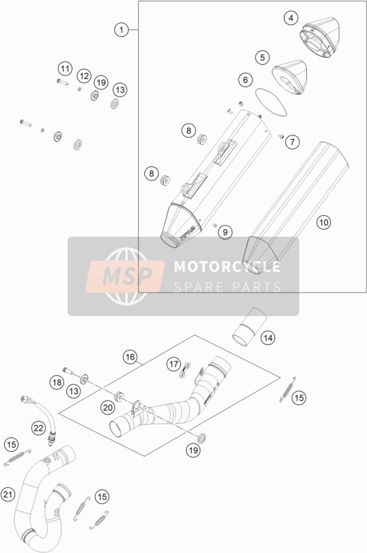 Husqvarna FE 250 EU 2020 Sistema de escape para un 2020 Husqvarna FE 250 EU