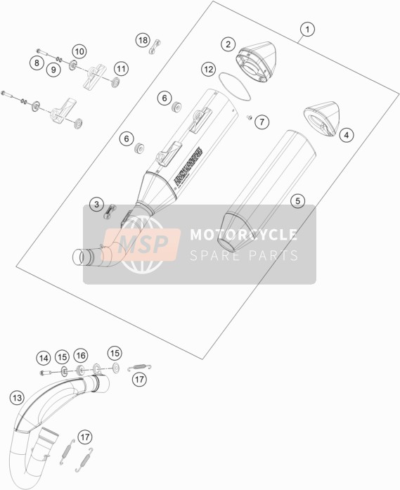 Husqvarna FS 450 EU 2021 Impianto di scarico per un 2021 Husqvarna FS 450 EU