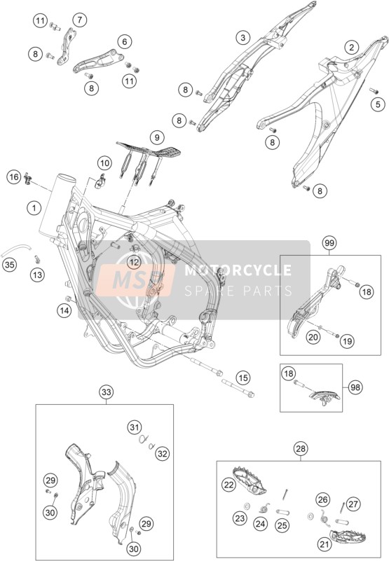 Husqvarna TC 125 EU 2020 Rahmen für ein 2020 Husqvarna TC 125 EU