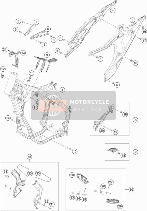 Husqvarna TE 150i US 2020 Frame for a 2020 Husqvarna TE 150i US