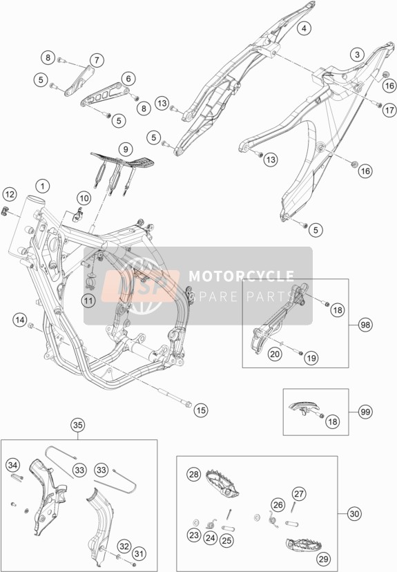 Husqvarna TE 250i US 2021 Frame for a 2021 Husqvarna TE 250i US