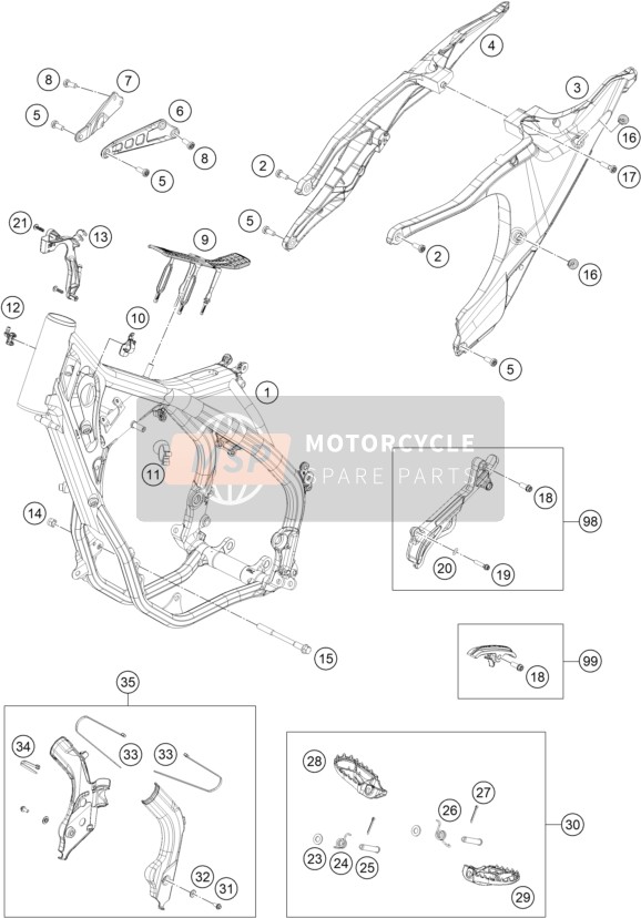 Husqvarna TE 300i JARVIS EDITION EU 2020 Frame for a 2020 Husqvarna TE 300i JARVIS EDITION EU