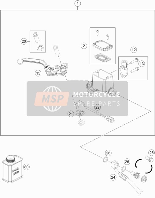 Husqvarna 701 Supermoto US 2020 Front Brake Control for a 2020 Husqvarna 701 Supermoto US