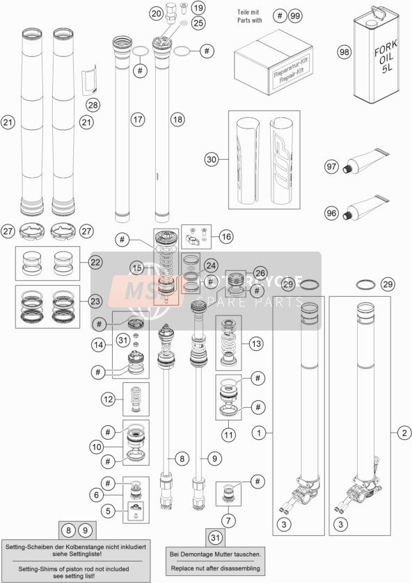 Front Fork Disassembled