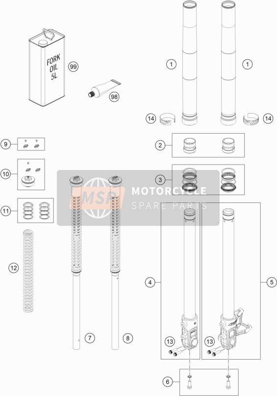 Front Fork Disassembled