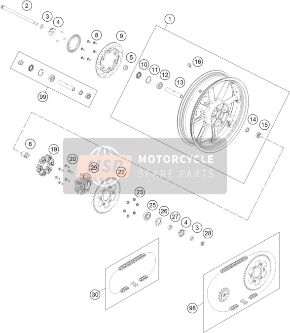 Husqvarna SVARTPILEN 200 - IKD AR 2020 Rueda trasera para un 2020 Husqvarna SVARTPILEN 200 - IKD AR