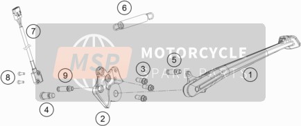 Husqvarna SVARTPILEN 701 EU 2020 Côté / Béquille centrale pour un 2020 Husqvarna SVARTPILEN 701 EU