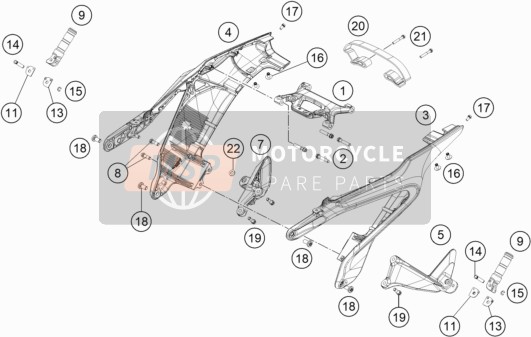 Husqvarna VITPILEN 701 EU 2020 Sous-châssis pour un 2020 Husqvarna VITPILEN 701 EU