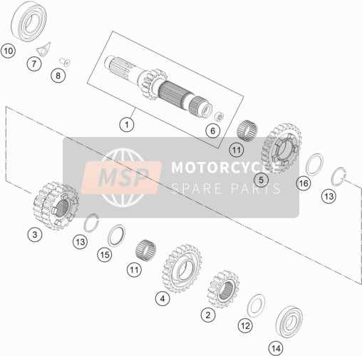 Husqvarna FX 350 US 2020 Trasmissione I - Albero principale per un 2020 Husqvarna FX 350 US