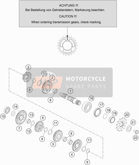 Husqvarna TE 150i EU 2020 Transmission II - Counter Shaft for a 2020 Husqvarna TE 150i EU