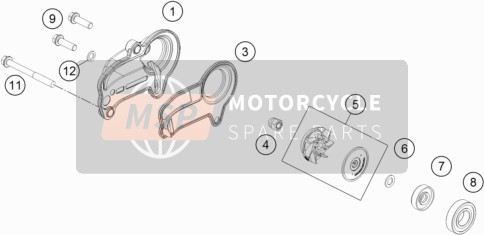 Husqvarna TC 250 EU 2021 Waterpomp voor een 2021 Husqvarna TC 250 EU