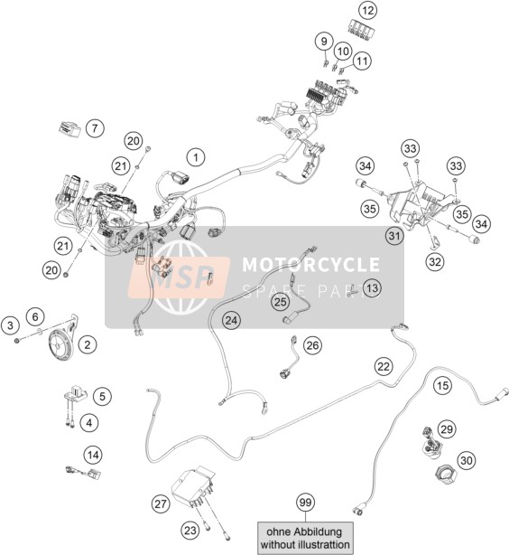 Husqvarna SVARTPILEN 401 - B.D. EU 2020 Kabelboom voor een 2020 Husqvarna SVARTPILEN 401 - B.D. EU