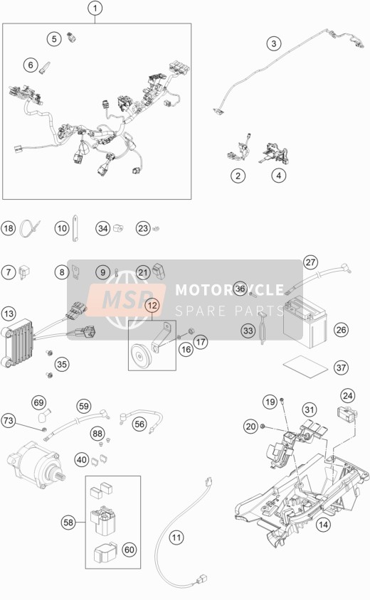 Husqvarna TE 150i US 2021 Wiring Harness for a 2021 Husqvarna TE 150i US