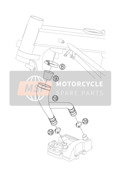 80030090000, Entlãœftungsschlauch Motor 04, Husqvarna, 1