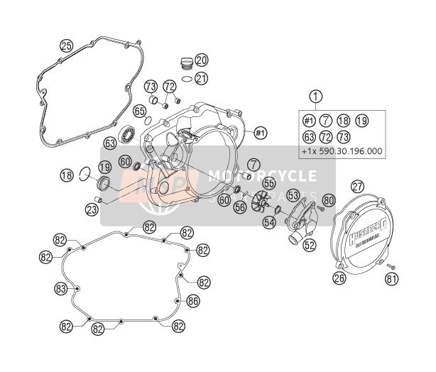 Husaberg FS 450e/6, Europe 2005 Coperchio frizione per un 2005 Husaberg FS 450e/6, Europe