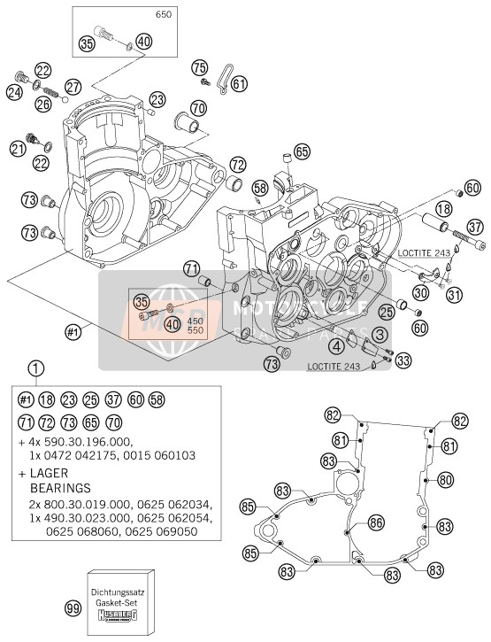 Husaberg FE 650e/6, Europe 2006 Boîtier moteur pour un 2006 Husaberg FE 650e/6, Europe