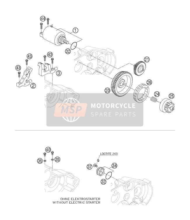 Husaberg FS 650e/6, Europe 2006 Démarreur électrique pour un 2006 Husaberg FS 650e/6, Europe