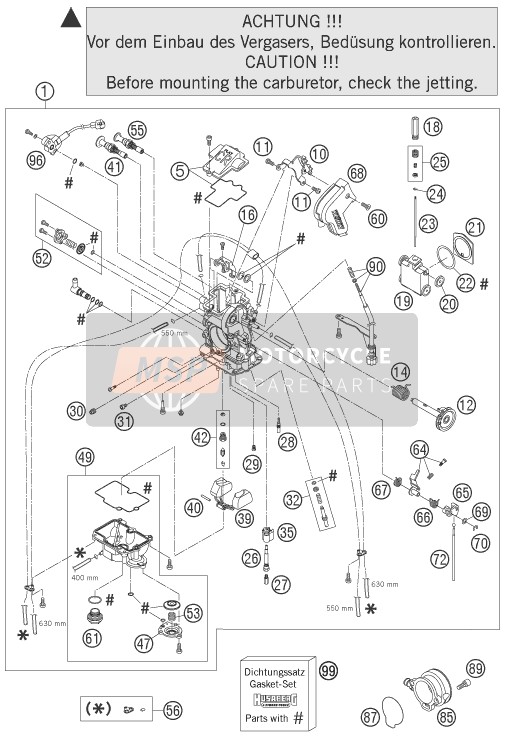 Husaberg FS 550e/6, Europe 2007 Carburador para un 2007 Husaberg FS 550e/6, Europe