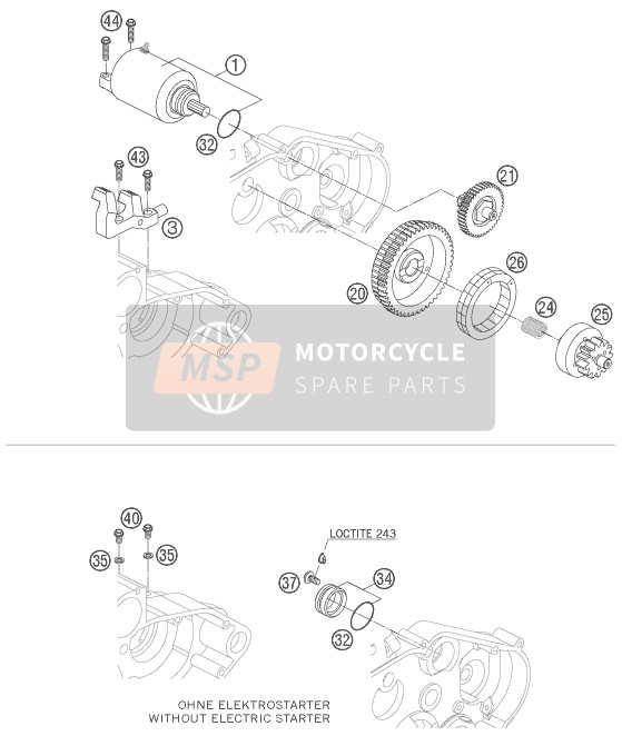 Husaberg FS 550e/6, Europe 2007 Démarreur électrique pour un 2007 Husaberg FS 550e/6, Europe