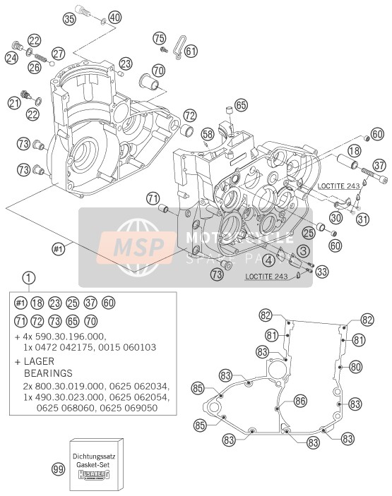 Husaberg FS 650c/6, Europe 2007 Engine Case for a 2007 Husaberg FS 650c/6, Europe