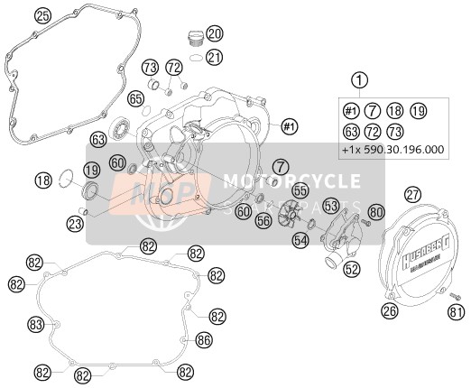 Husaberg FS 450e/6, Europe 2008 Kupplungsabdeckung für ein 2008 Husaberg FS 450e/6, Europe