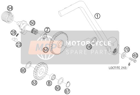 Husaberg FE 550e/6, Australia, United Kingdom 2008 Kick Starter voor een 2008 Husaberg FE 550e/6, Australia, United Kingdom