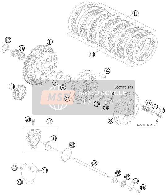 Husaberg FE 650e/6, United States 2008 Embrague para un 2008 Husaberg FE 650e/6, United States