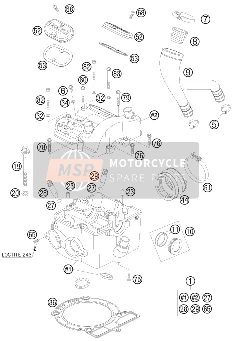 Husaberg FE 650e/6, United States 2008 Culasse pour un 2008 Husaberg FE 650e/6, United States