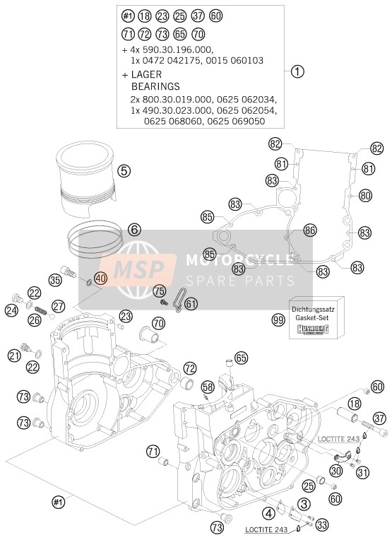 Husaberg FE 650e/6, United States 2008 Engine Case for a 2008 Husaberg FE 650e/6, United States