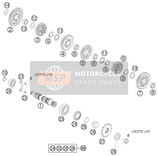 Husaberg FE 570, Australia 2009 Trasmissione II - Contralbero per un 2009 Husaberg FE 570, Australia