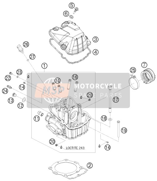 Husaberg FE 570, United States 2009 Testata per un 2009 Husaberg FE 570, United States