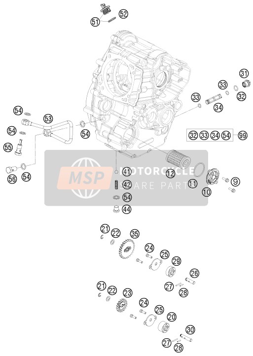 Husaberg FE 390, Australia 2010 Lubricating System for a 2010 Husaberg FE 390, Australia