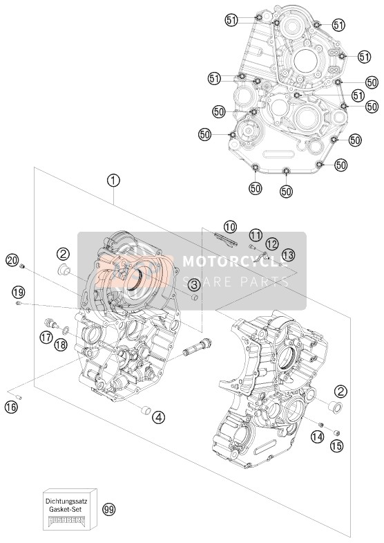 Husaberg FE 390, Europe 2011 Caja del motor para un 2011 Husaberg FE 390, Europe