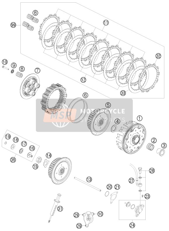 Husaberg FE 450, United States 2011 Clutch for a 2011 Husaberg FE 450, United States